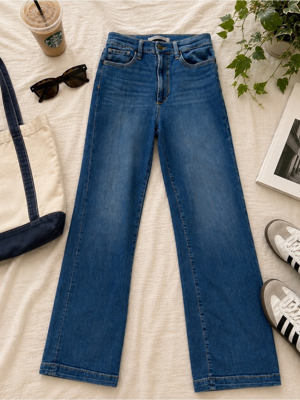 Joe's Jeans Wide-Leg Flare Jeans in Medium Blue